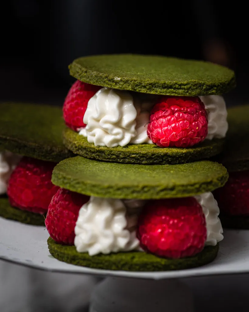 matcha cookie sandwiches
