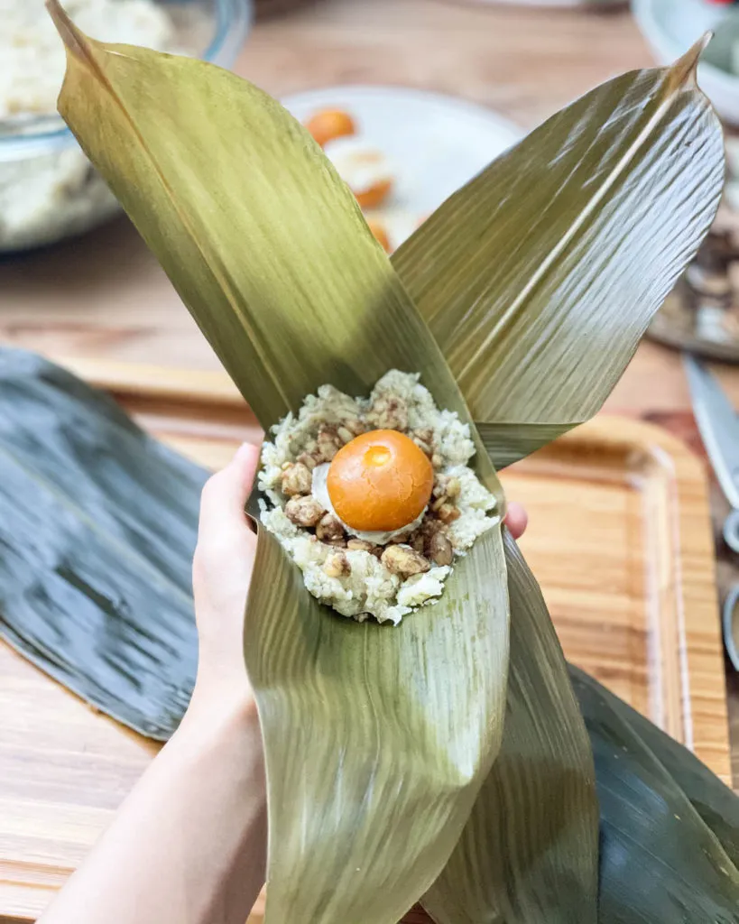 how to wrap vegetarian keto rice dumplings