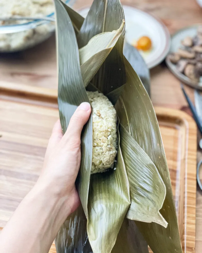 keto rice dumpling wrapping